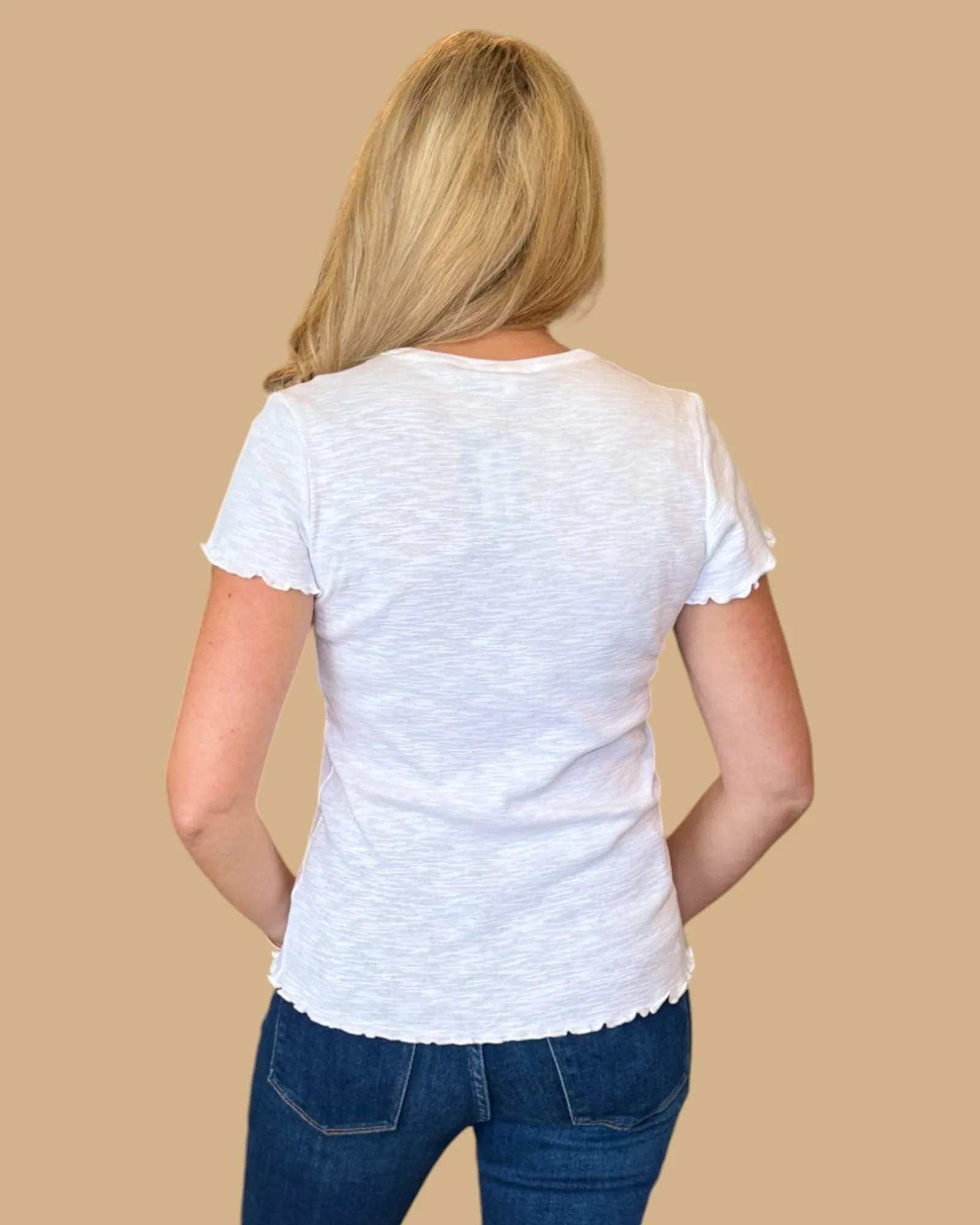100% Cotton White Retro Short Sleeve Baby Tee