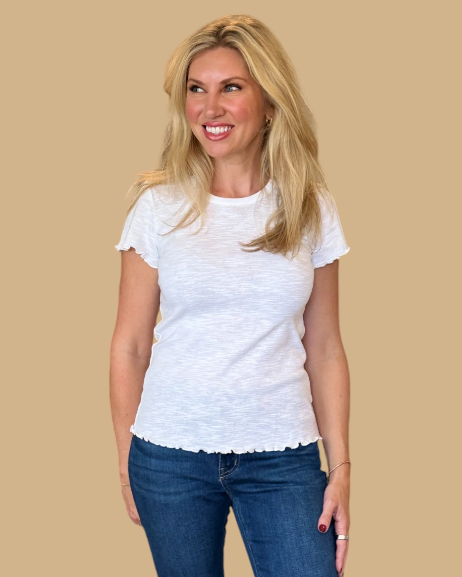 100% Cotton White Retro Short Sleeve Baby Tee