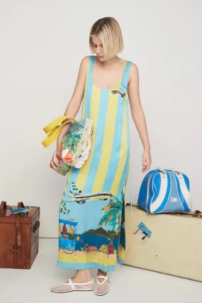 ALL ABOARD SLEEVELESS MIDI DRESS