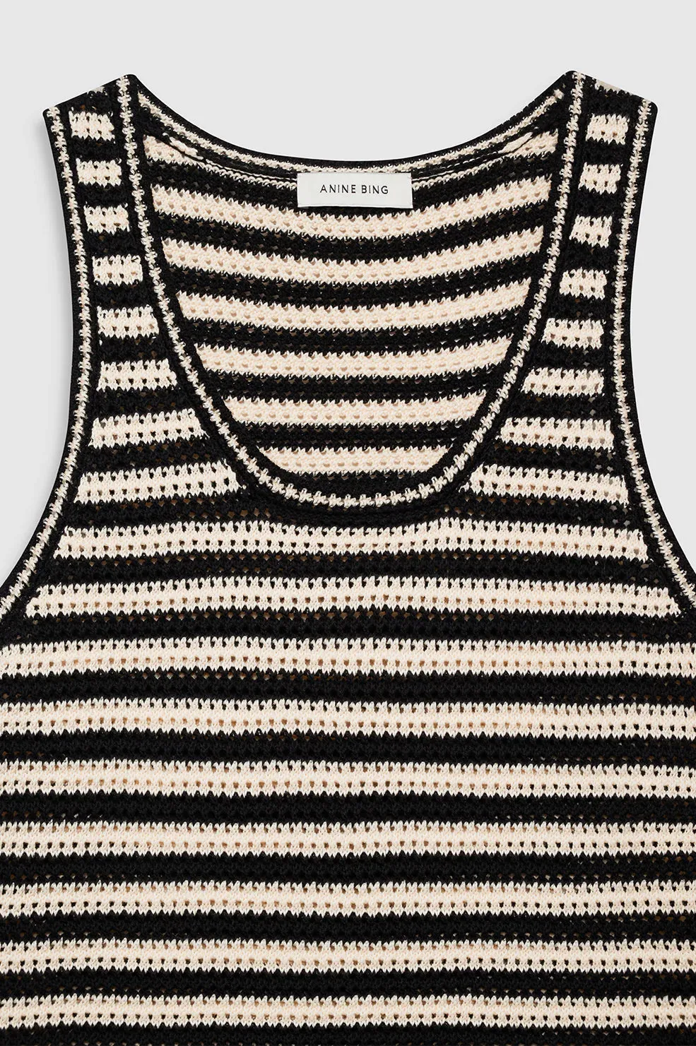 Anine Bing  Arie Dress in Black and Ivory Stripe