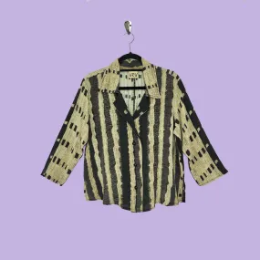 Camp Shirt in Basketweave Printed Silk