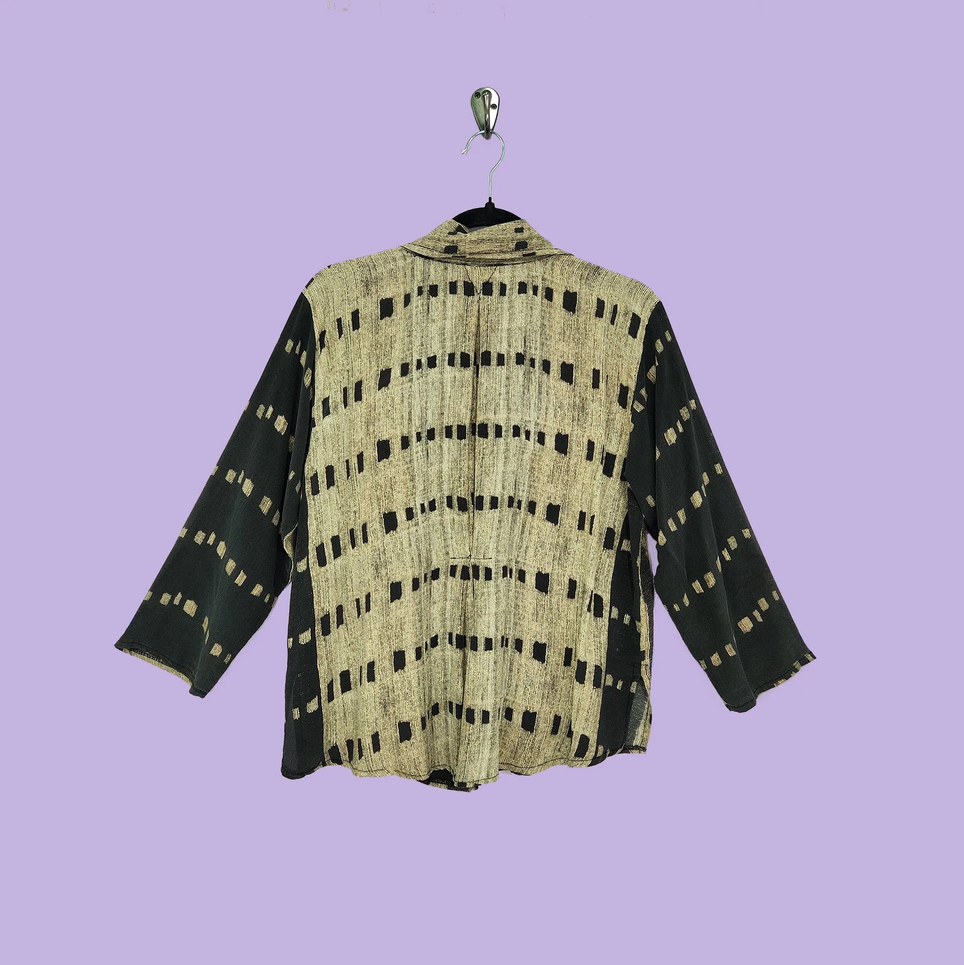 Camp Shirt in Basketweave Printed Silk