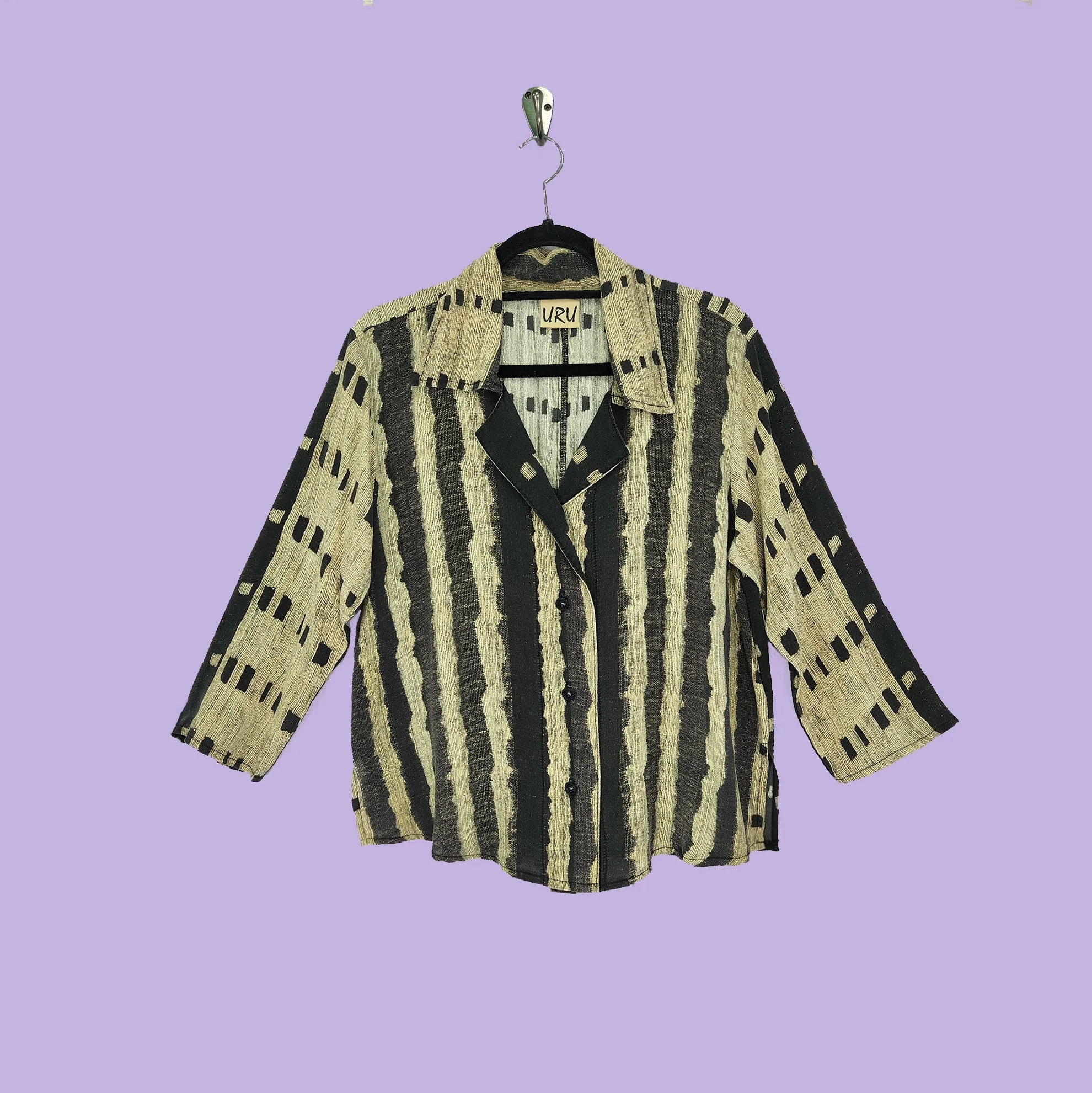 Camp Shirt in Basketweave Printed Silk