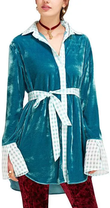 Checkered Velvet Shirt