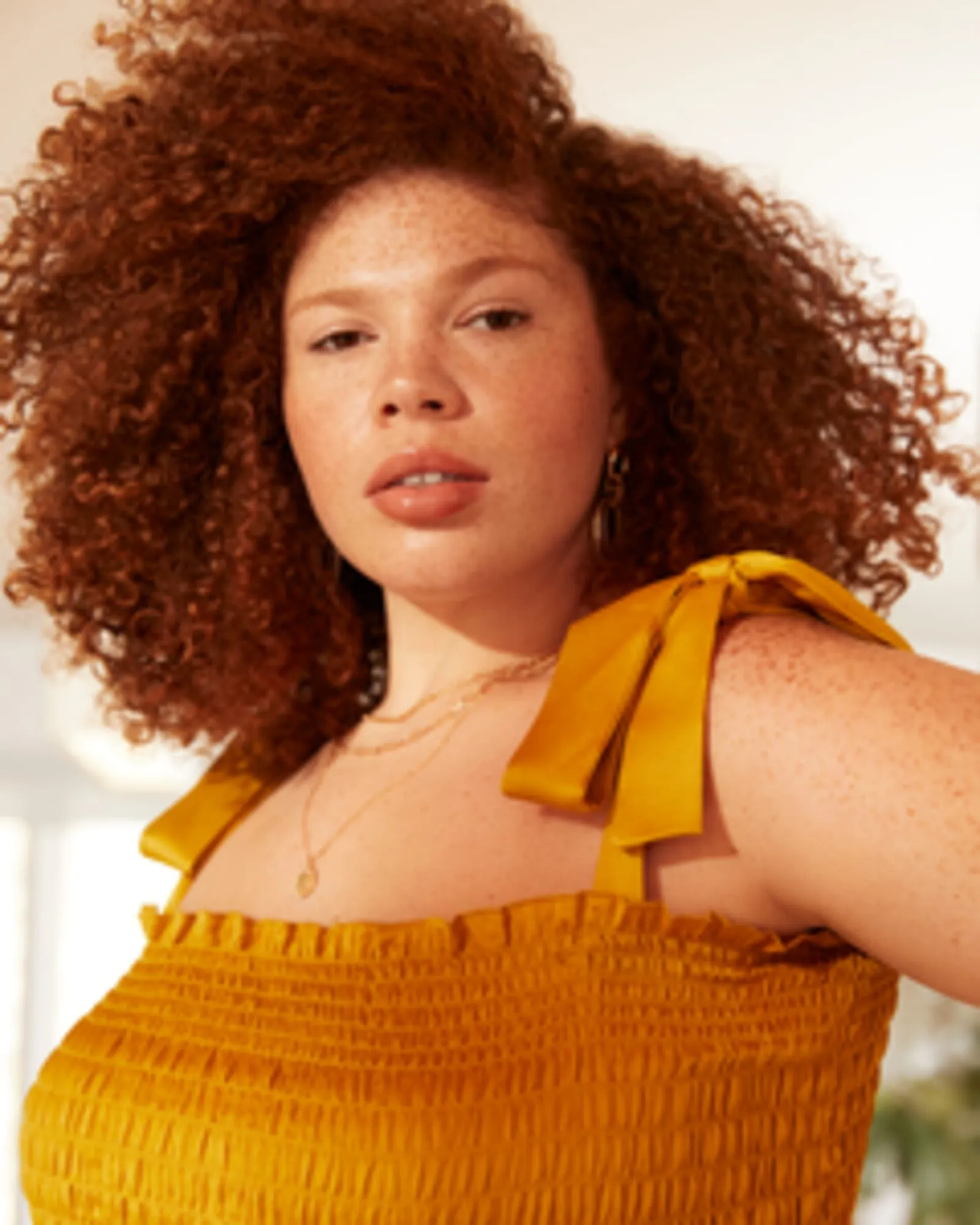 Cinch Me Smocked Top | Sunflower