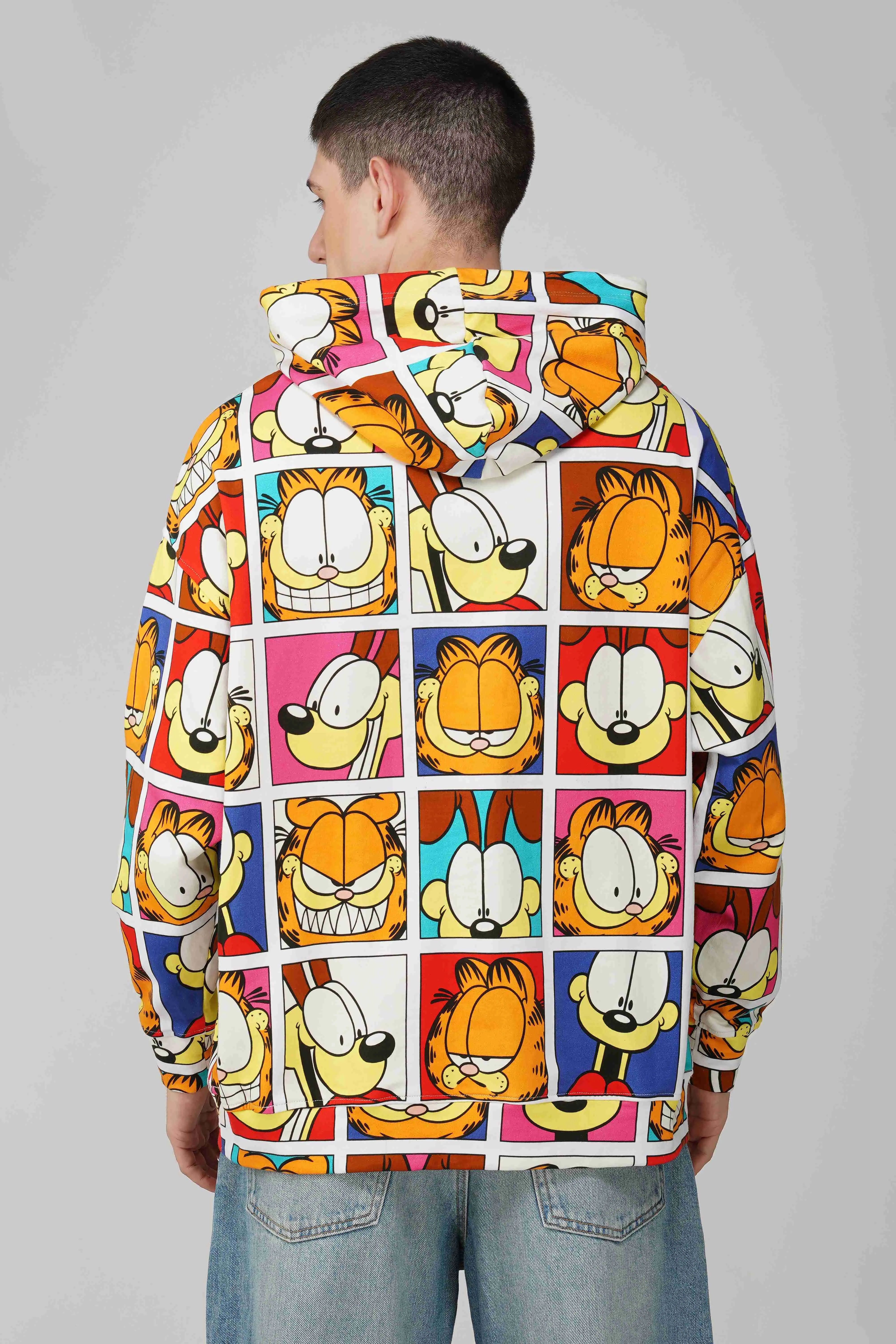 Garfield: Expressions Collage Printed Oversized Men's Hoodie