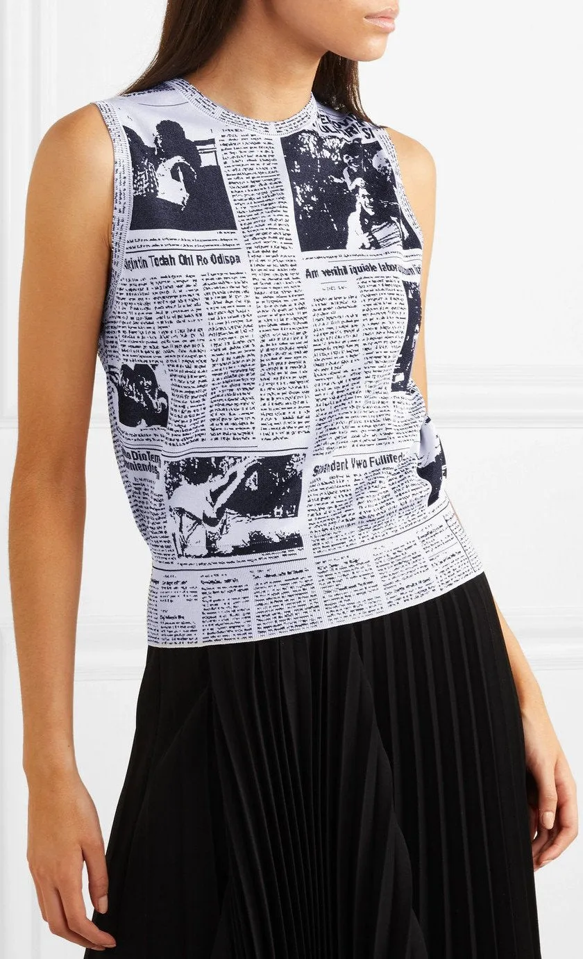 Jacquard Newsprint Top