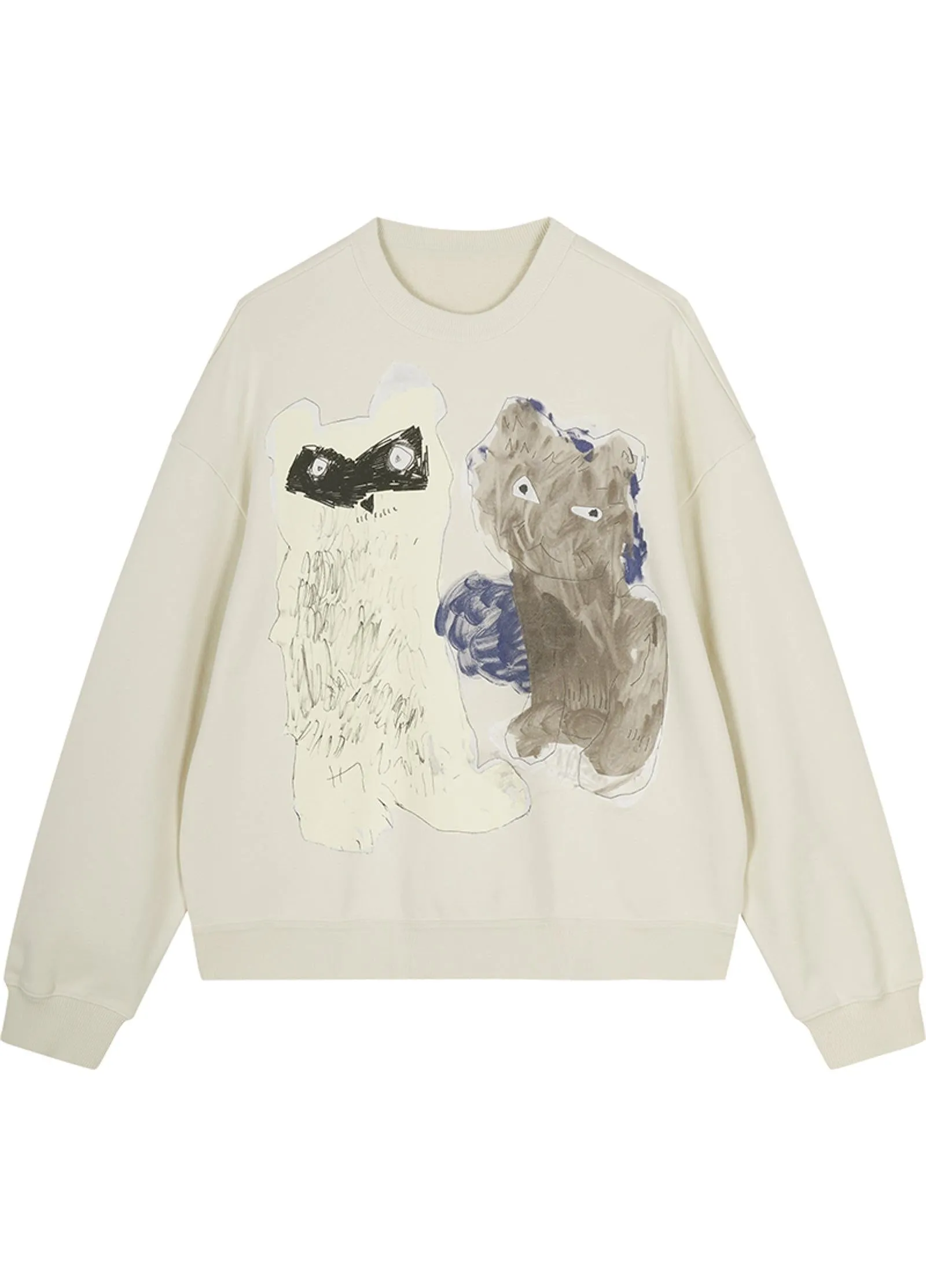 JNBY Playful Cat Oversized Cotton Sweatshirt