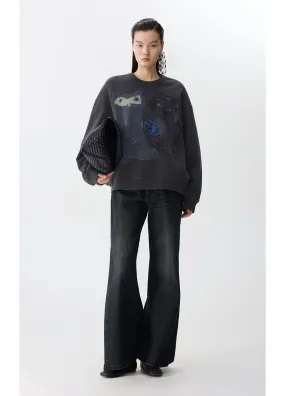 JNBY Playful Cat Oversized Cotton Sweatshirt