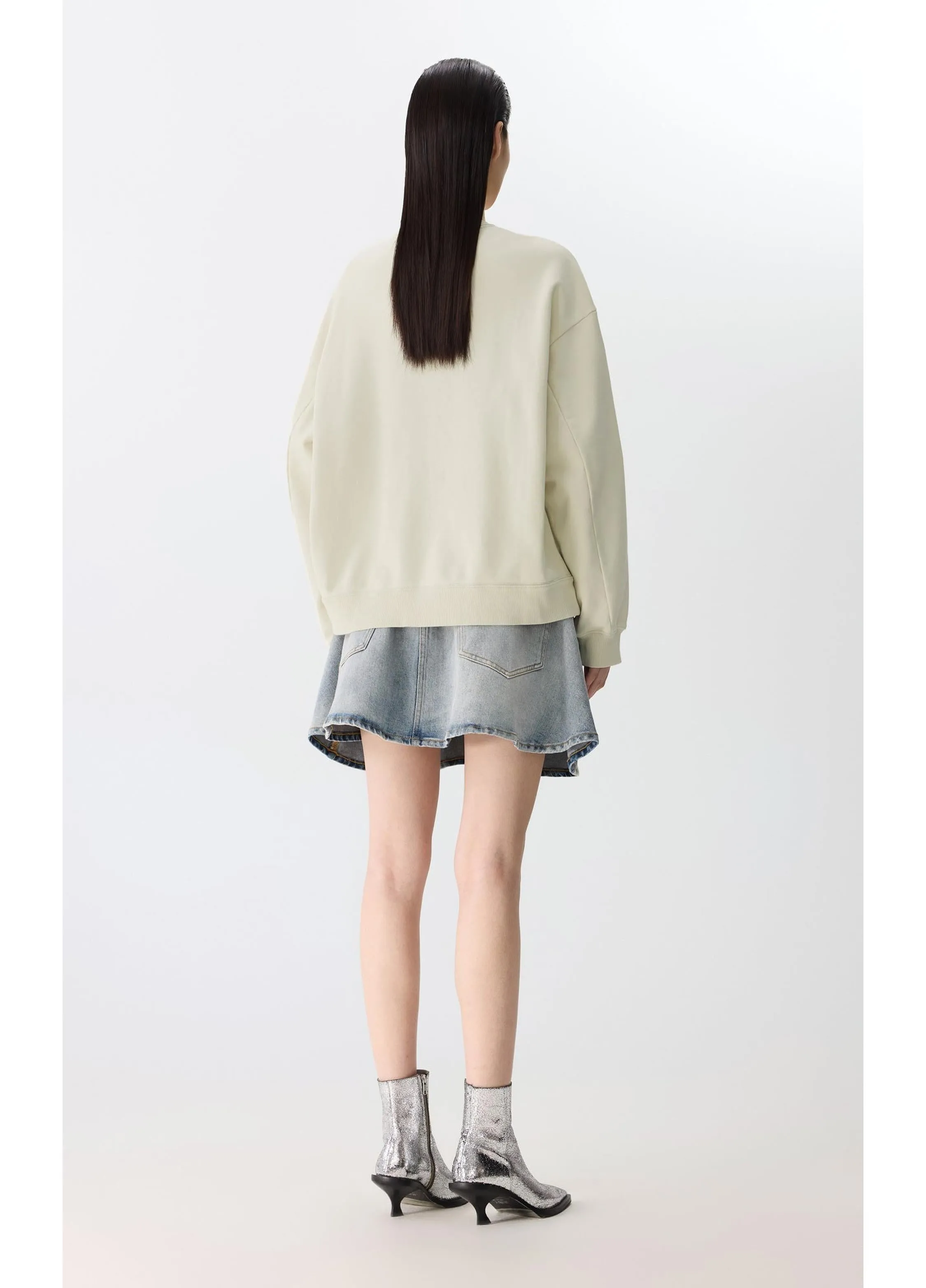 JNBY Playful Cat Oversized Cotton Sweatshirt