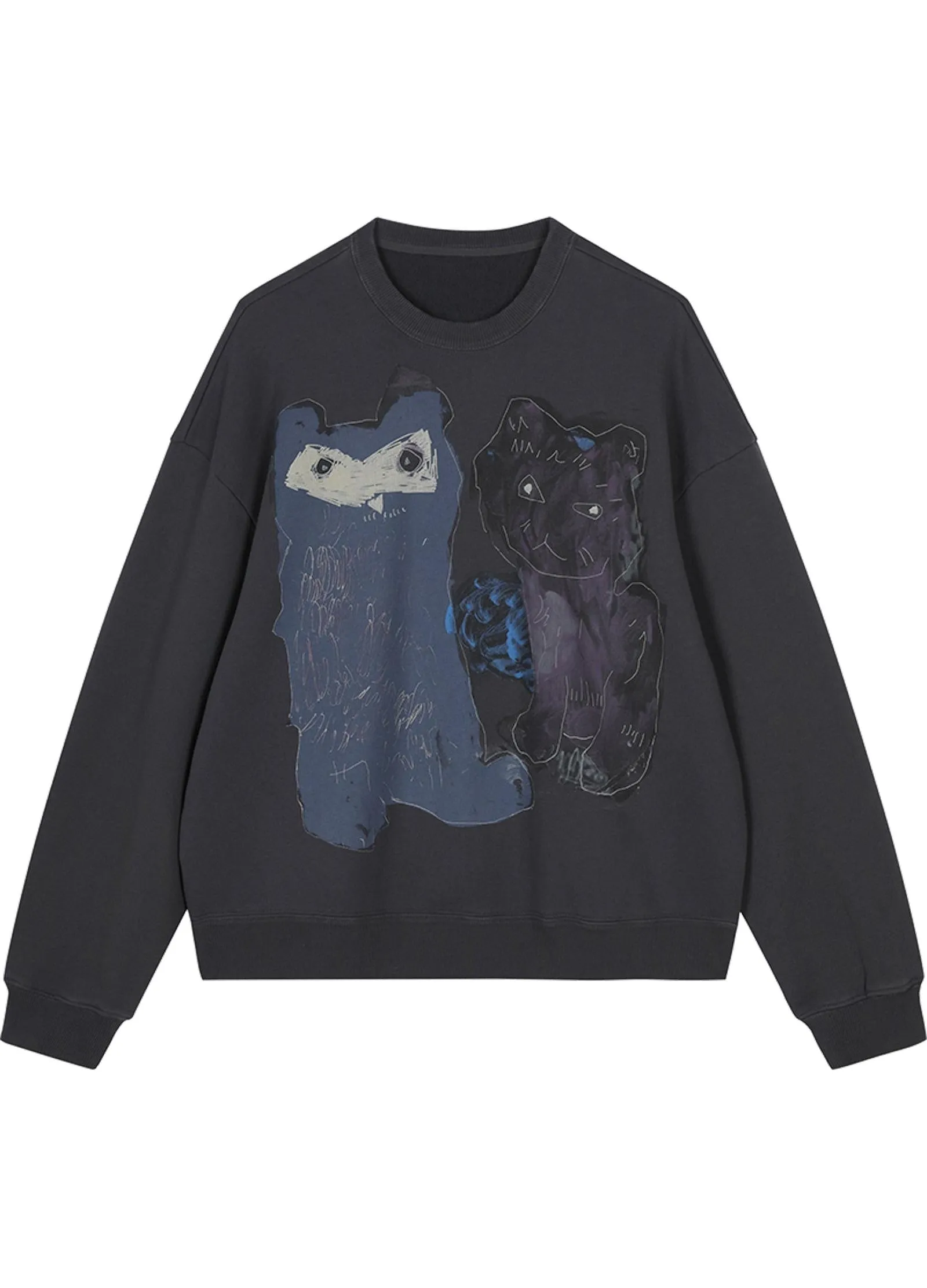 JNBY Playful Cat Oversized Cotton Sweatshirt