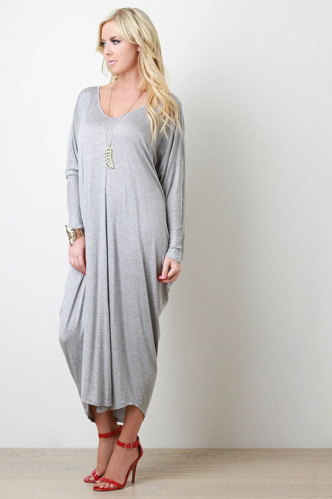 Keyhole Draping Maxi Dress