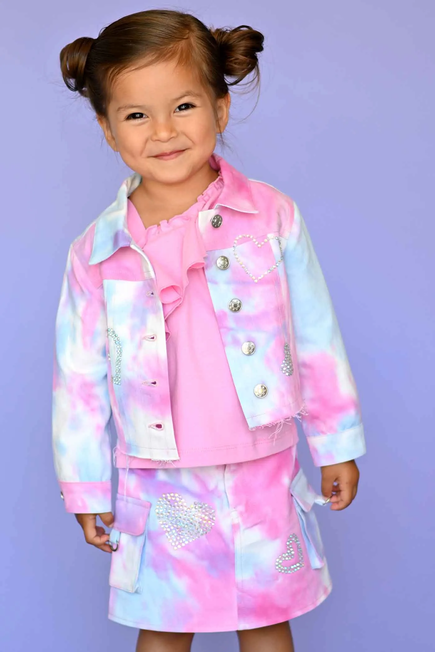 Little Girls Tie Dye Denim Jacket