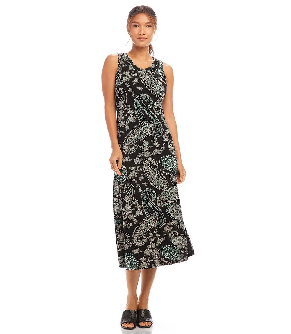 Paisley Sleeveless Midi Dress