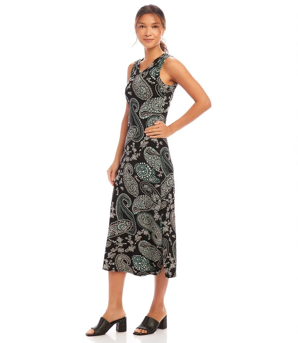Paisley Sleeveless Midi Dress