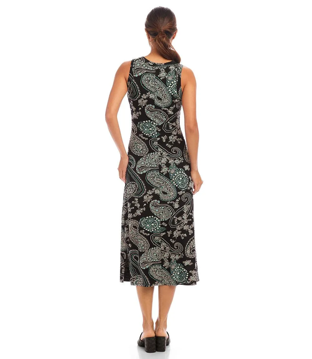 Paisley Sleeveless Midi Dress