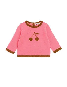 PULLOVER AVEC INTARSIA CERISE