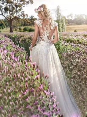 Romantic Wedding Dresses,Tulle Wedding Dress Illusion,WD00400