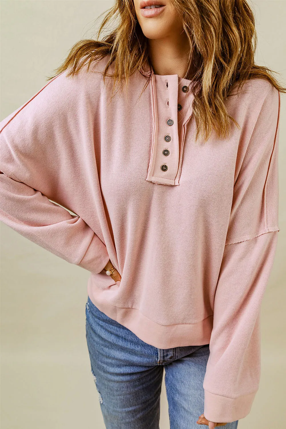 Solid Patchwork Trim Hoodie