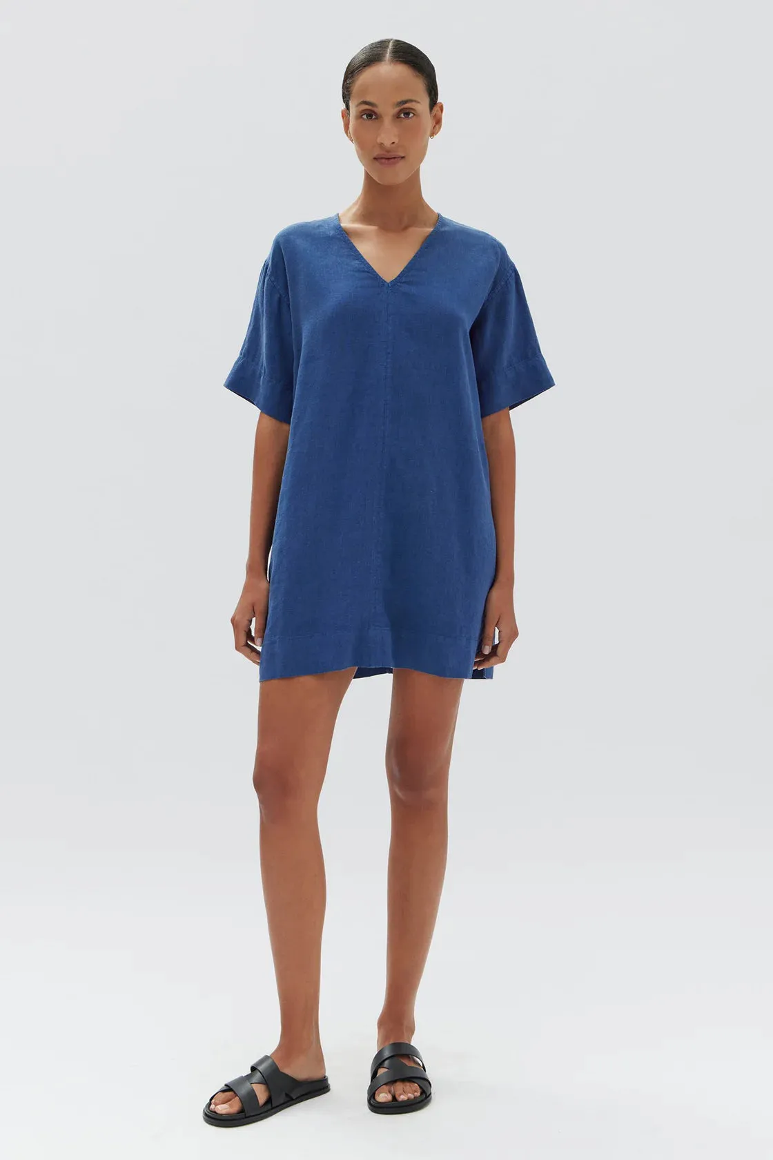 SOLNA LINEN DRESS | ROYAL
