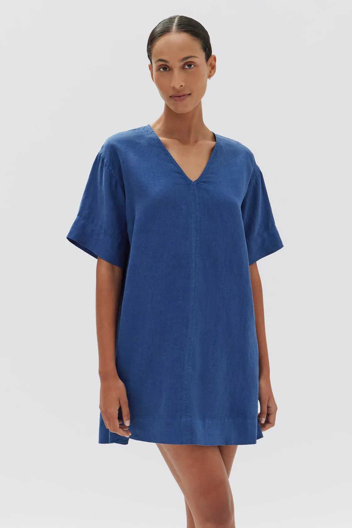 SOLNA LINEN DRESS | ROYAL