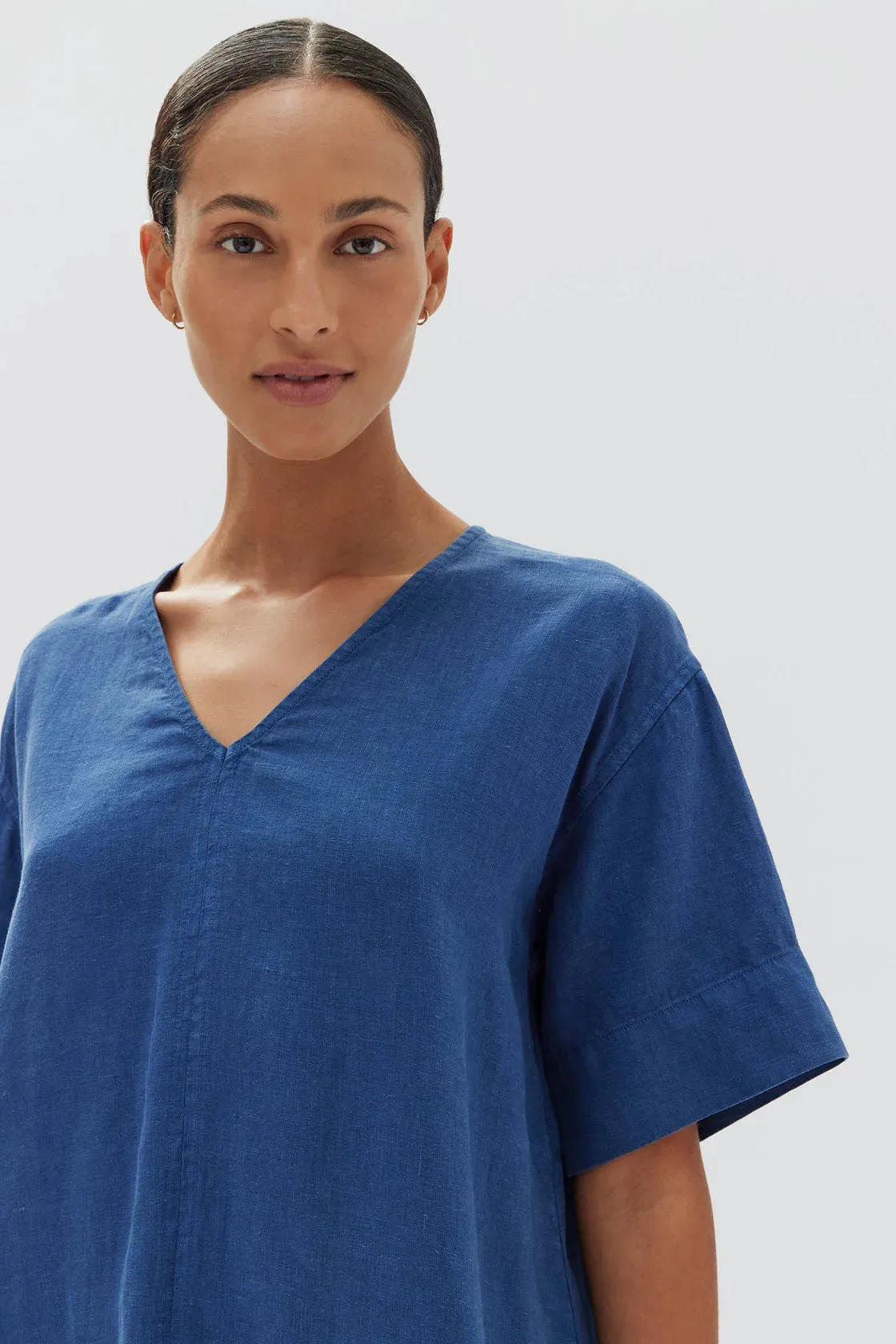 SOLNA LINEN DRESS | ROYAL