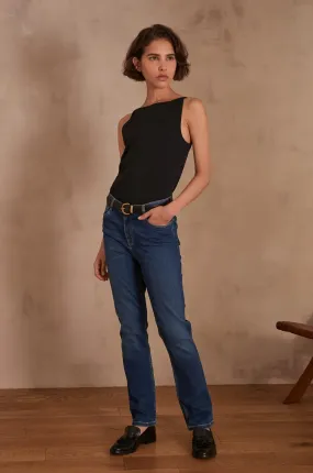 SONIA NAVY BLUE STRAIGHT-LEG JEANS