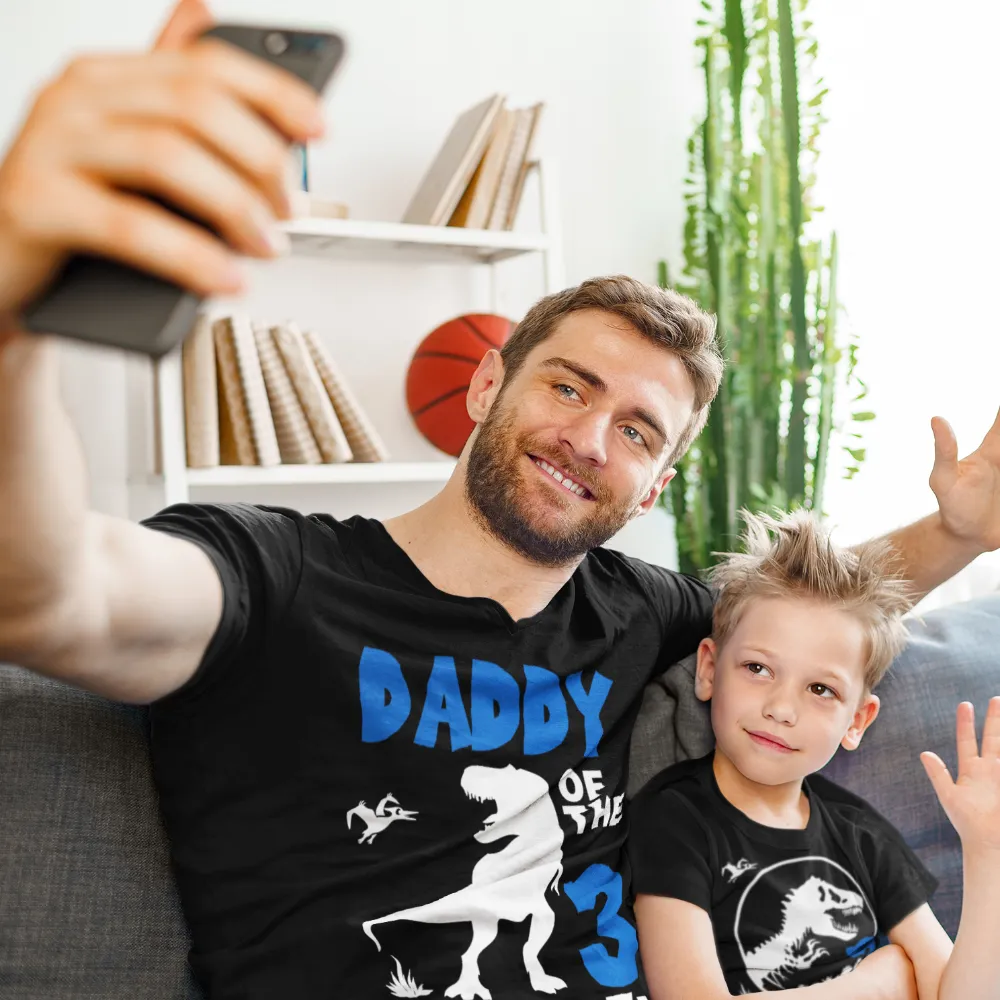 Three Rex birthday shirt, dinosaur birthday shirts for family