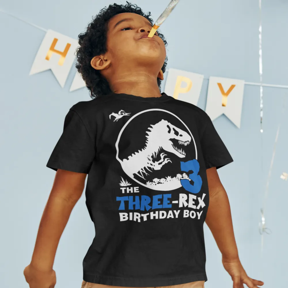 Three Rex birthday shirt, dinosaur birthday shirts for family