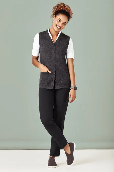 Womens Button Front Knit Vest CK961LV