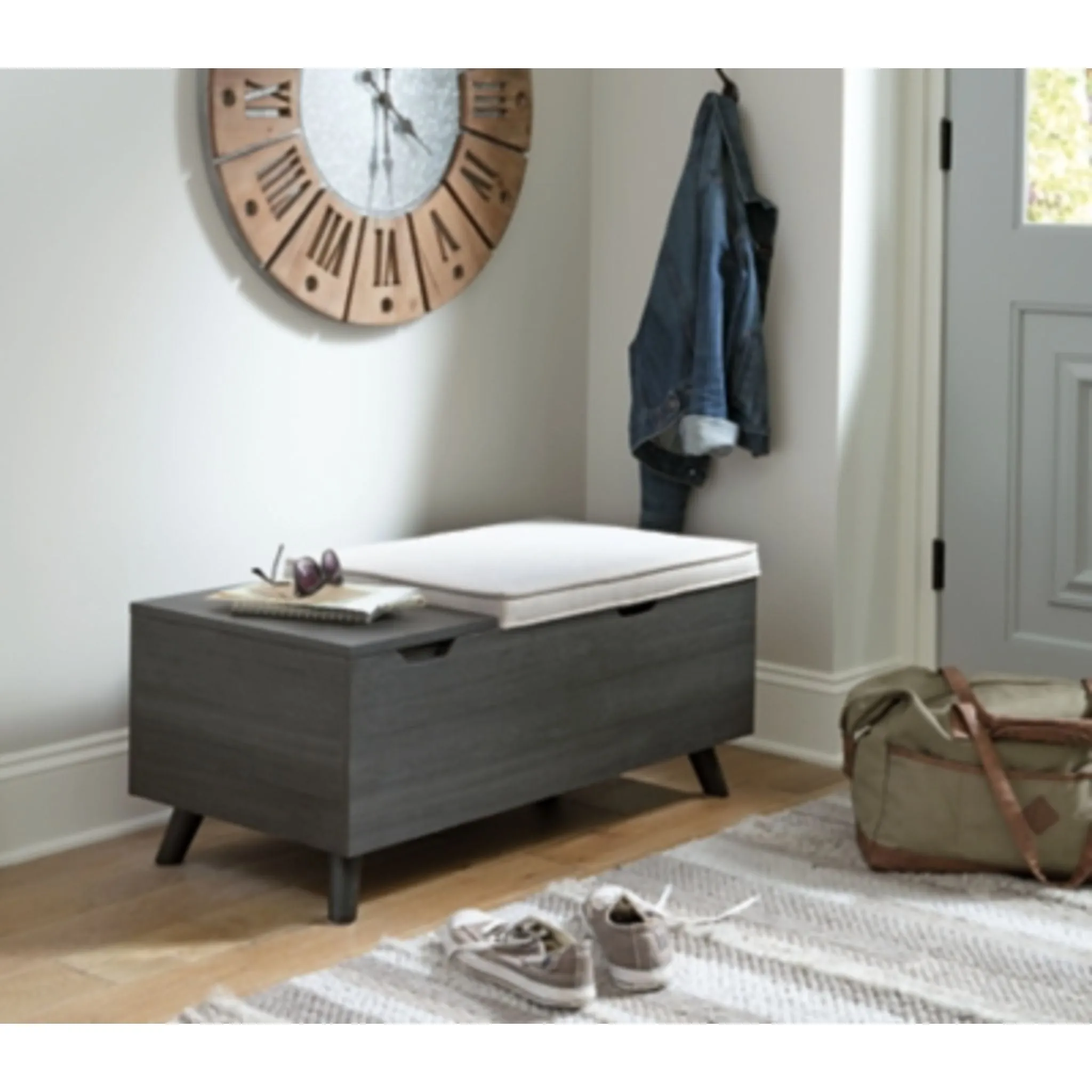 Yarlow Storage Bench - Gray